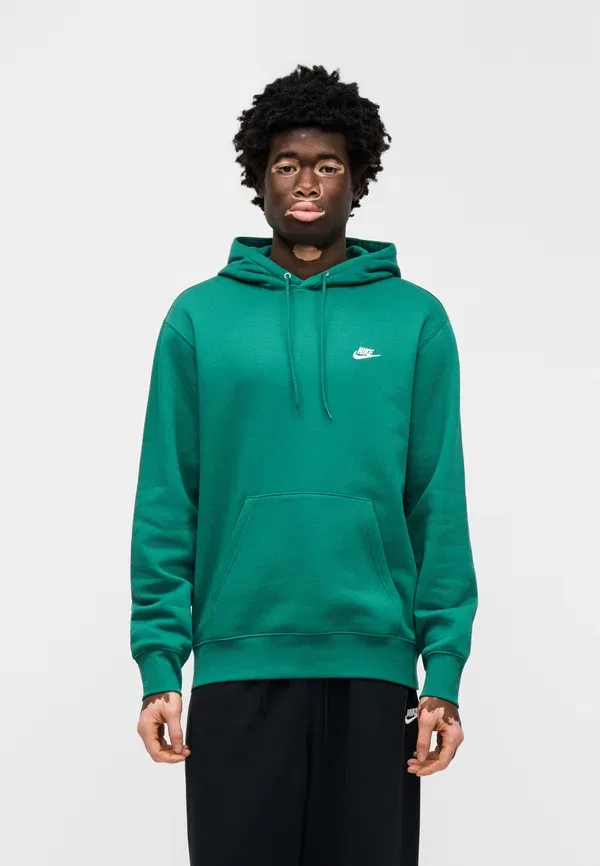 Толстовка с капюшоном Nike Sportswear Club Hoodie, малахитовый/белый — фото 4