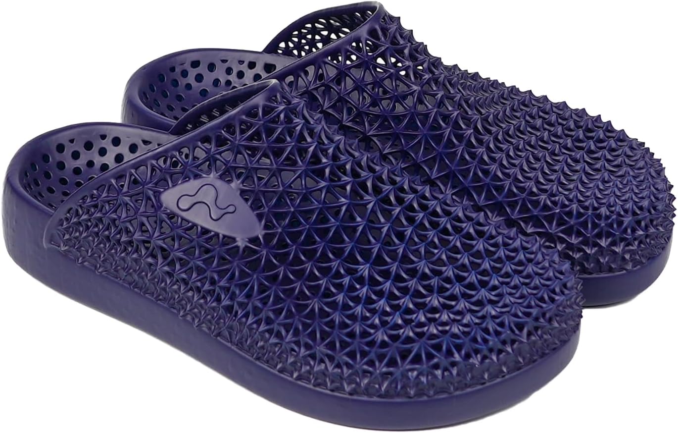 

UMEI Унисекс 3D принтованные шлепанцы для мужчин и женщин, закрытые тапочки, эргономичные восстановительные обувь Mellow, поддержка свода стопы, шипованный дизайн, сандалии для восстановления Moonwalker, синий