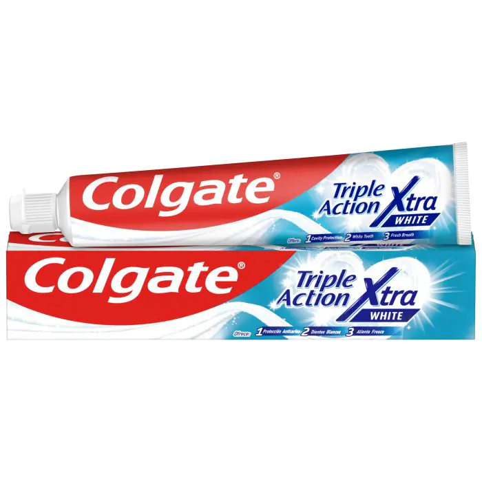 

Зубная паста pasta de dientes triple acción extra white anticaries y dientes blancos Colgate, объем 75 мл