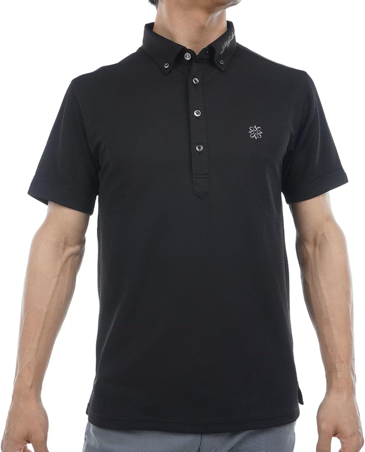 

Мужская рубашка-поло St. Andrews с коротким рукавом (водоотталкивающая, жаккардовая клетка Delta) / для гольфа / 042-5160551, темно-синий