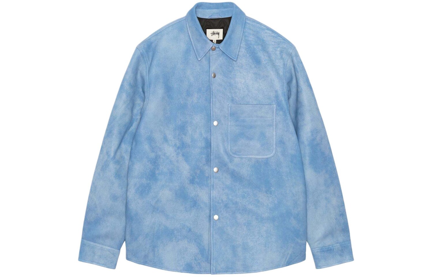 

Кожаная куртка унисекс Stussy, цвет Washed Blue