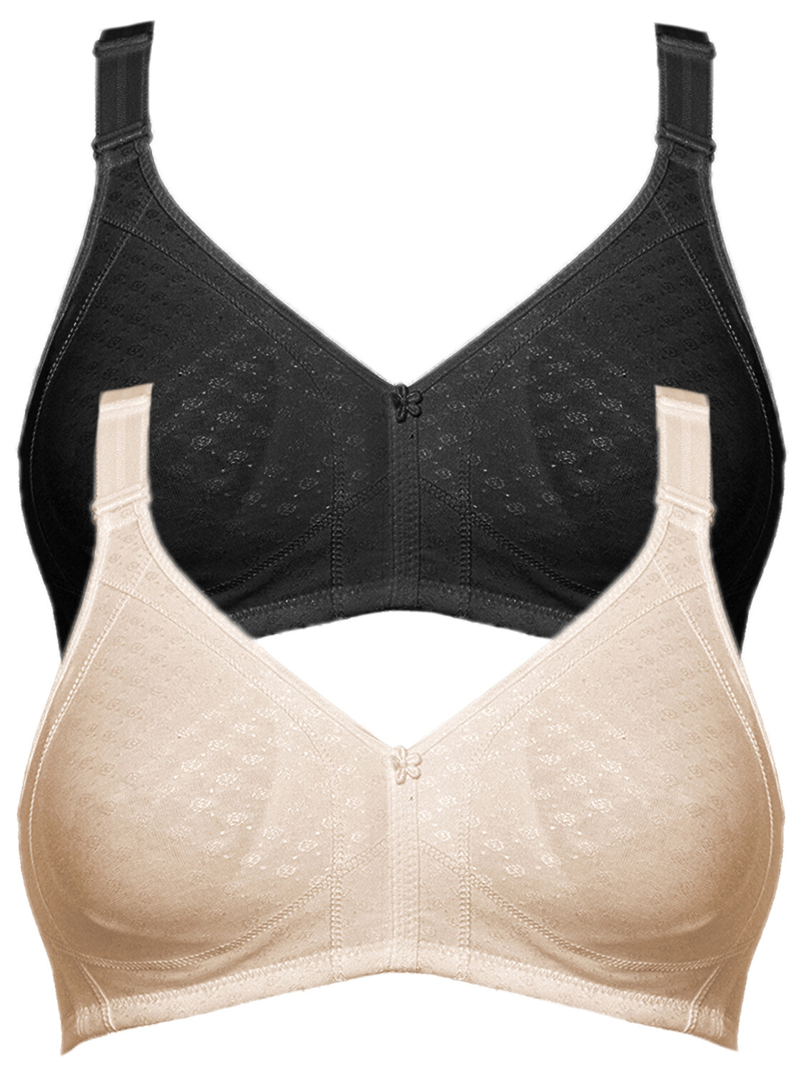 

Бюстгальтер без косточек SUSA 2er Pack BH ohne Bügel Topsy Plus, цвет Haut Schwarz
