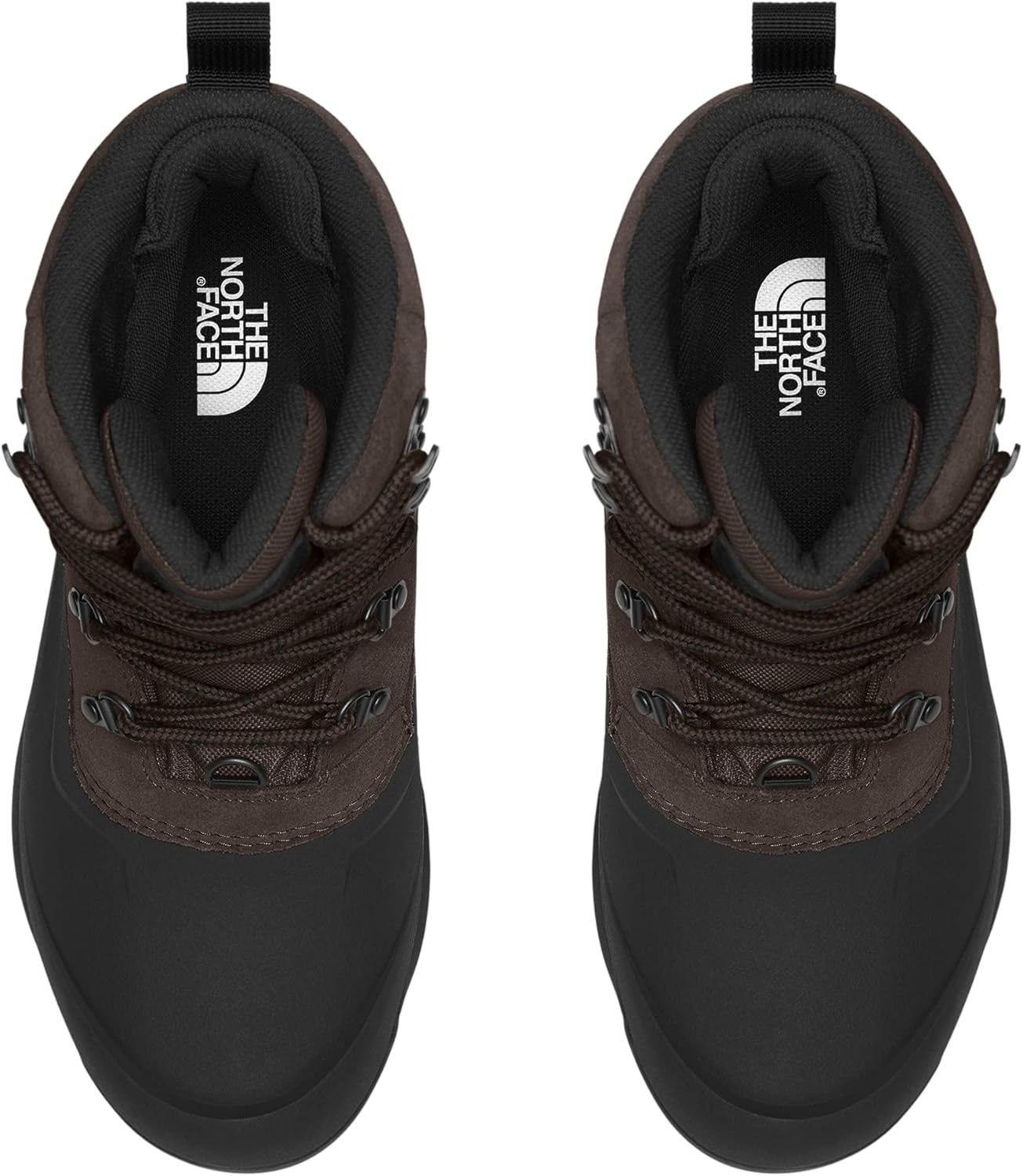 Мужские водонепроницаемые снежные ботинки The North Face Chilkat V с шнуровкой, 200 г премиальной теплоизоляции, черный/коричневый — фото 3