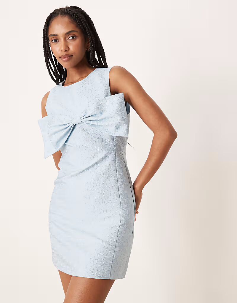 

Мини-платье с бантом спереди от Sister Jane x ASOS нежно-голубого цвета
