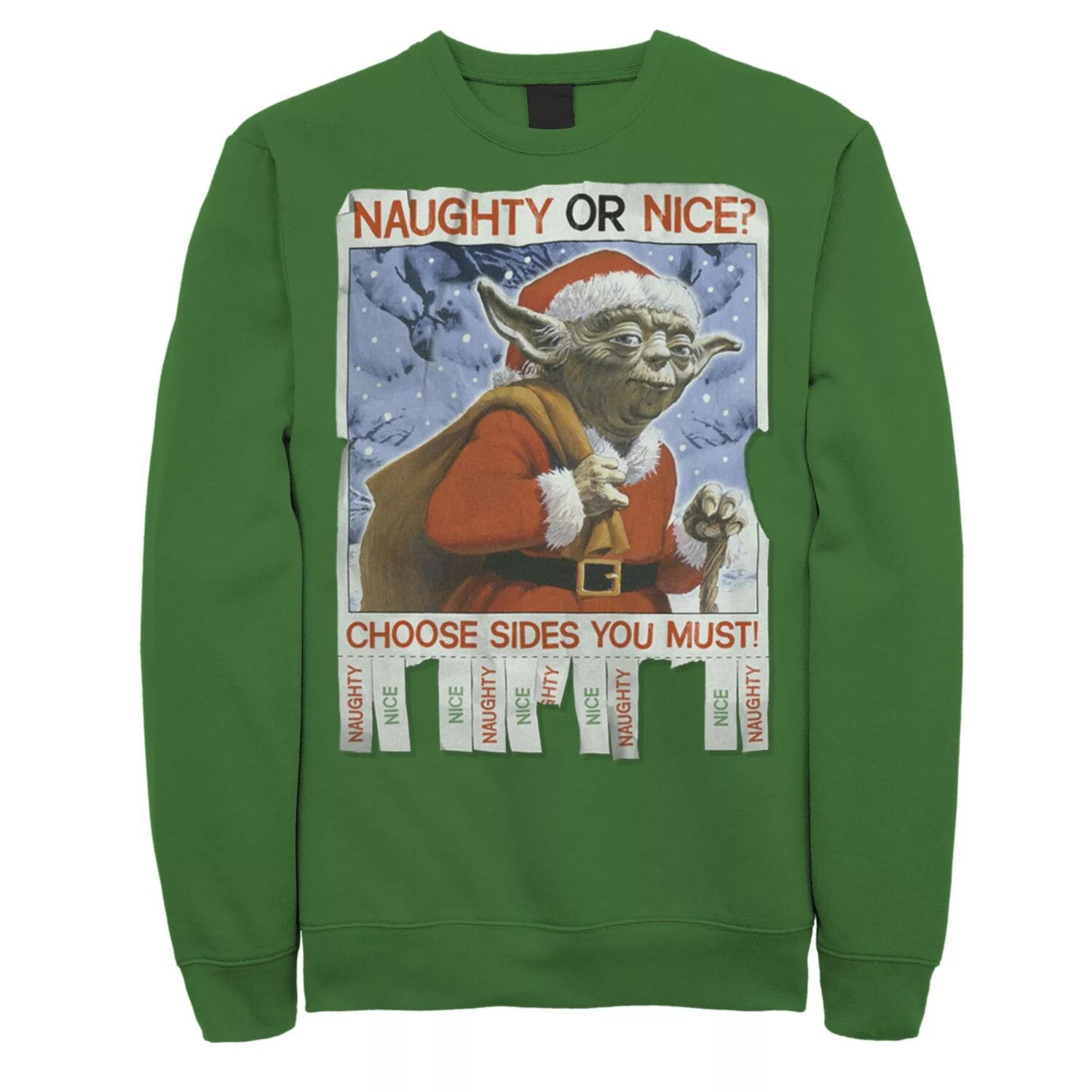 

Мужской рождественский свитшот Yoda Naughty Or Nice Flyer Star Wars