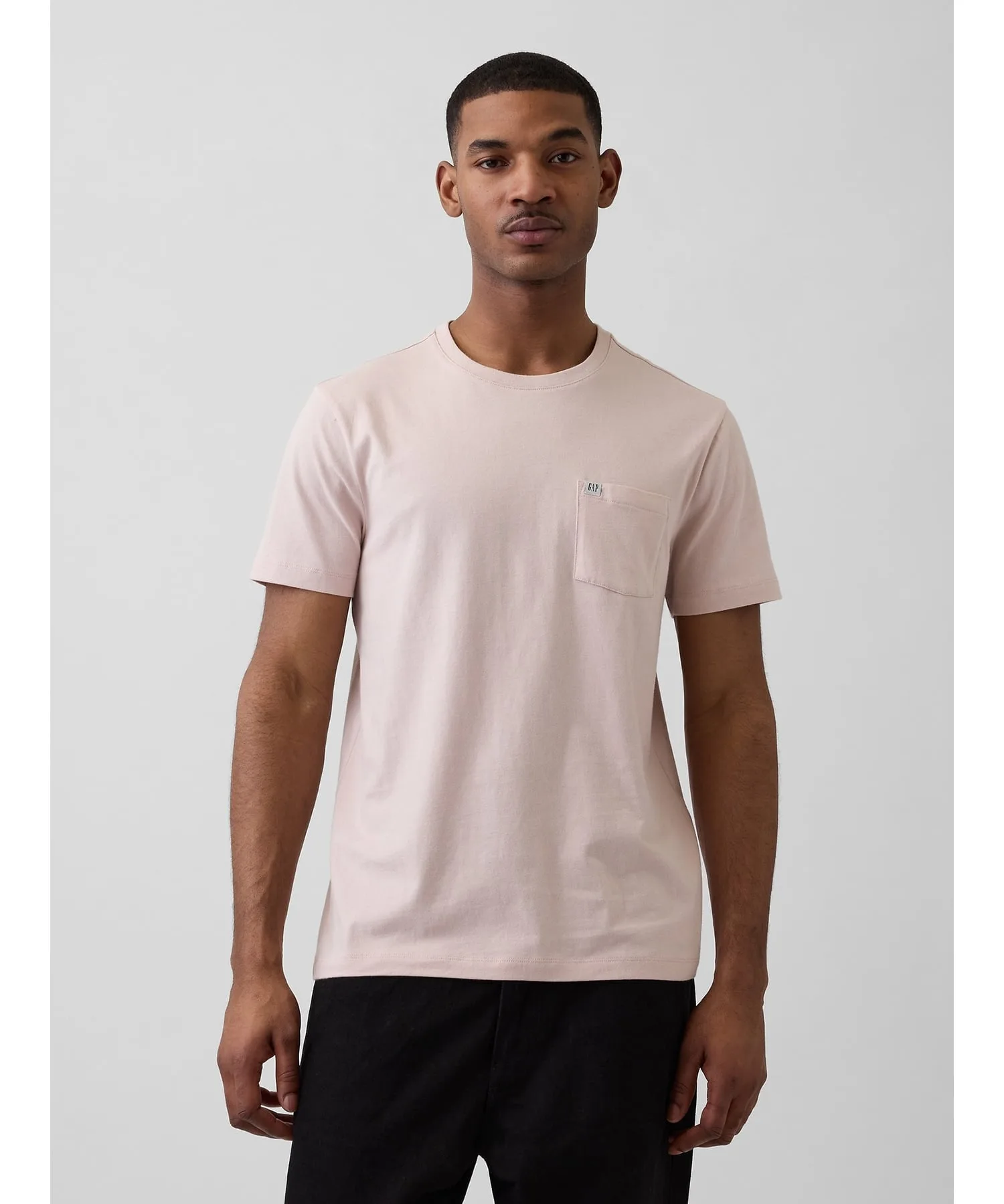 Мини-футболка с логотипом (U)GAP и карманом (унисекс), DULL_ROSE