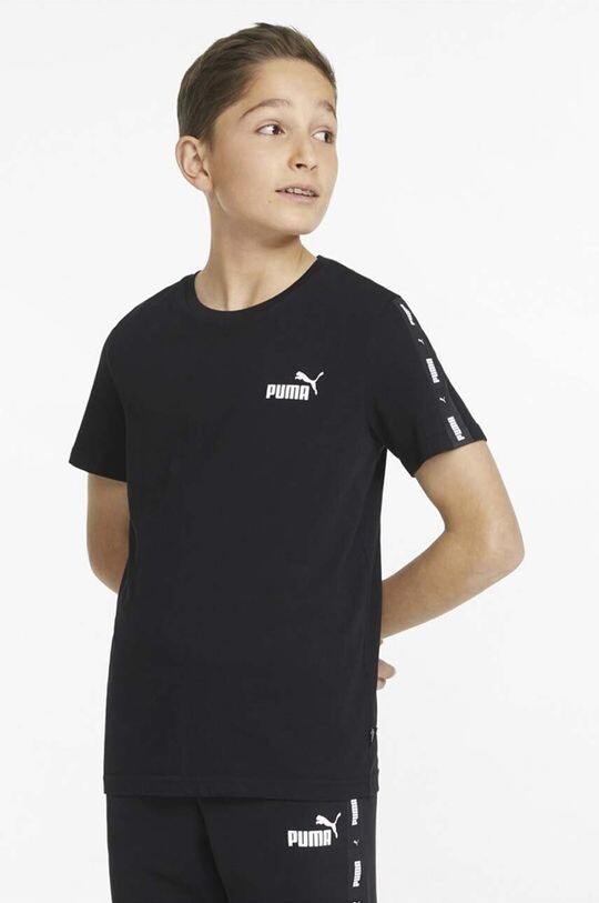 

Детская хлопковая футболка Puma Ess Tape Tee B, черный