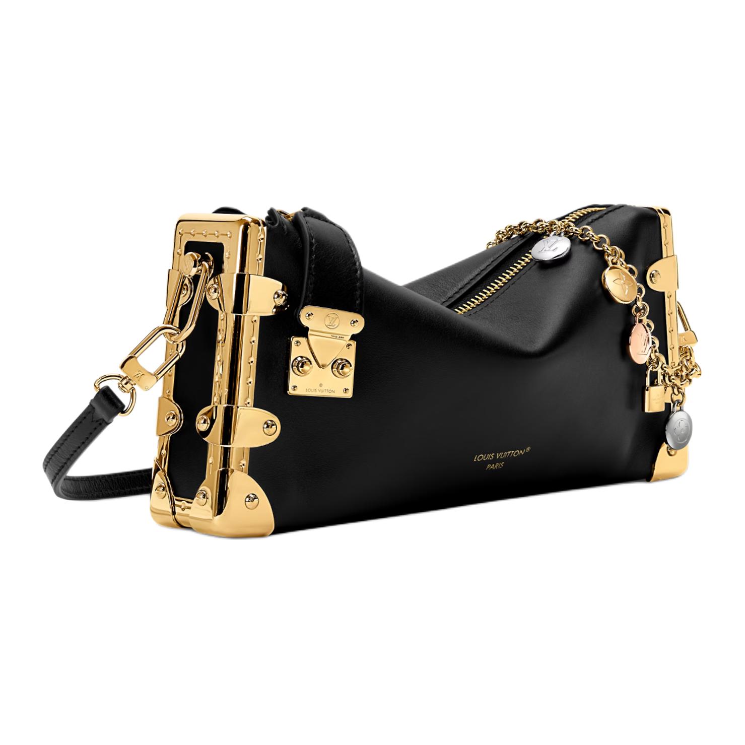 LOUIS VUITTON Сумка через плечо женская черная Slim Trunk Cow Leather Portable Crossbody Bag — фото 2