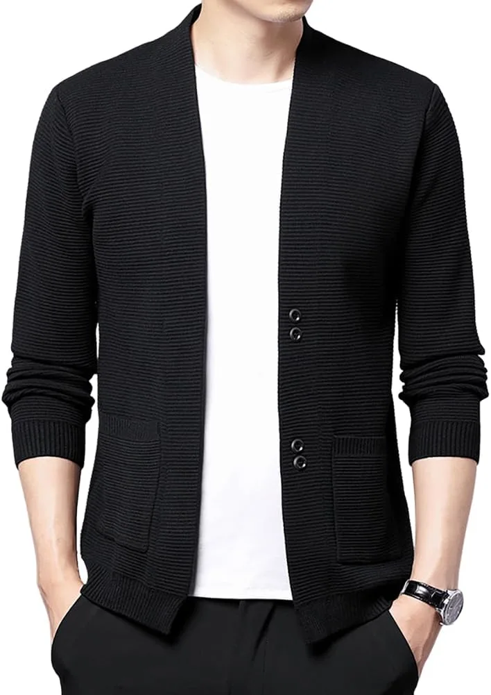 

Мужской кардиган Slim Fit с длинными рукавами и карманами XYGJZ