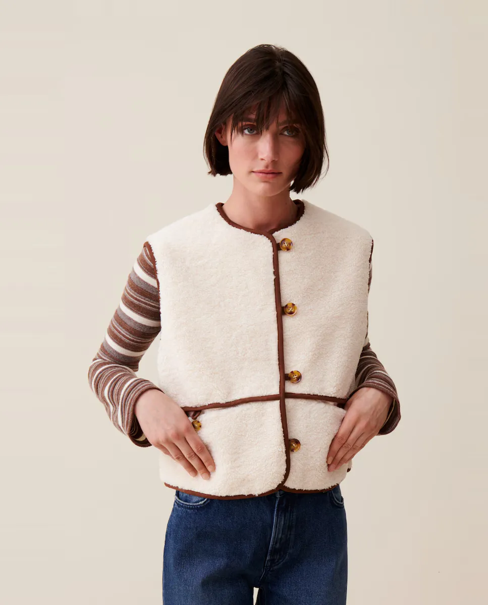 

Женский жилет из искусственного меха Claudie Pierlot, бежевый
