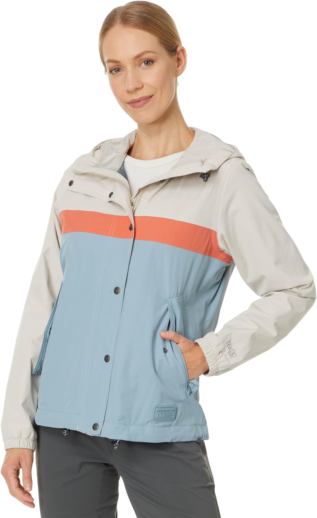 

Куртка L.L.Bean Mountain Classic Rain Jacket, цвет Gray Birch/Cadet Blue