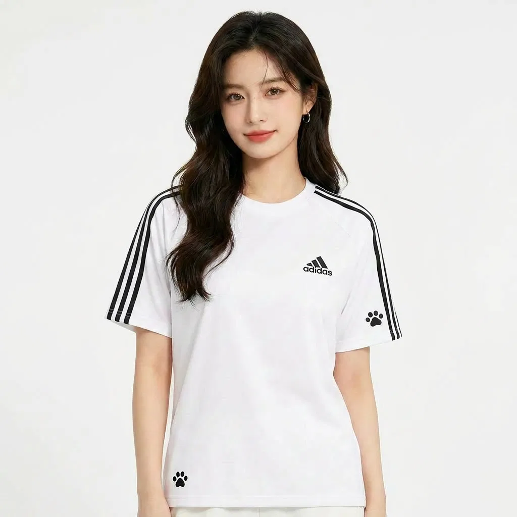 Футболка хлопковая Adidas белая — фото 3