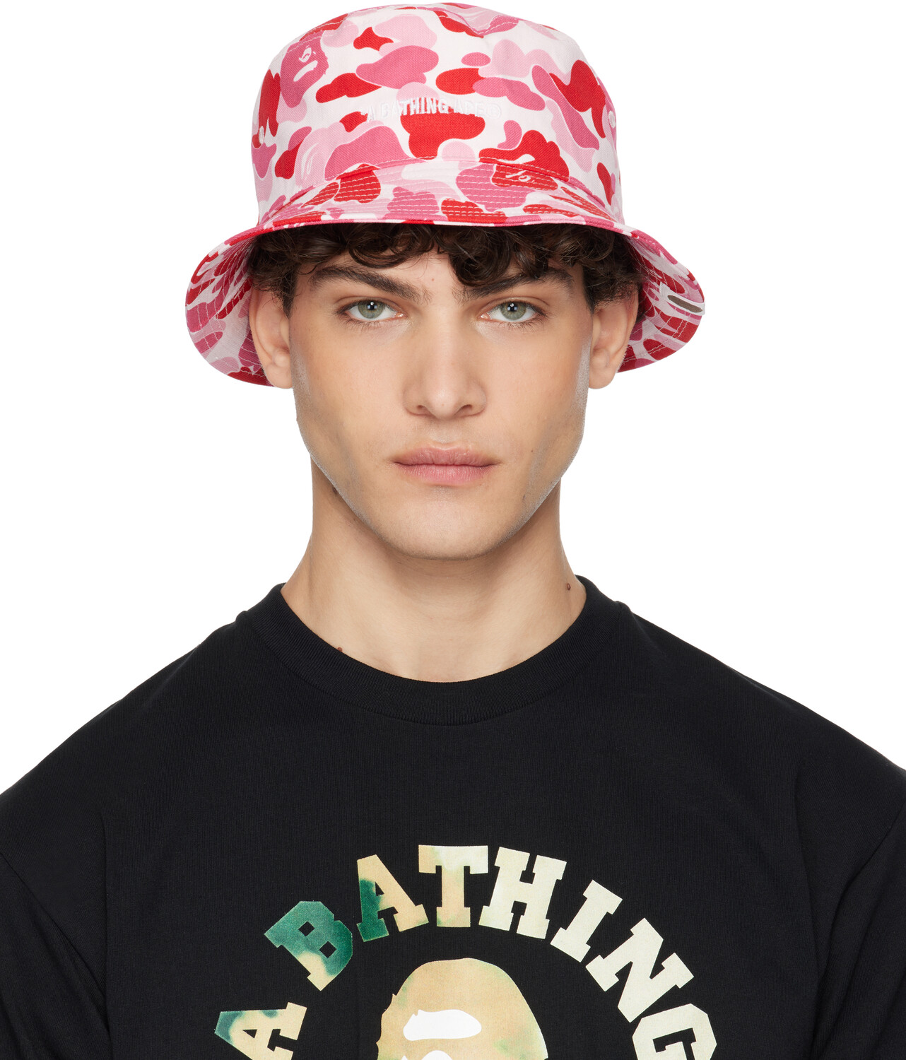 

Панама с камуфляжным логотипом ABC BAPE, розовый