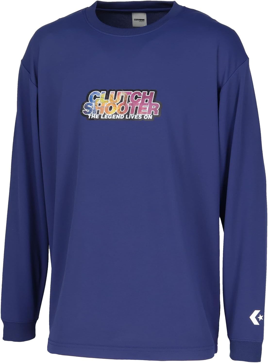 

Баскетбольная футболка с длинным рукавом Converse CB252364L, с принтом, влагоотводящая, быстросохнущая, унисекс, темно-синий