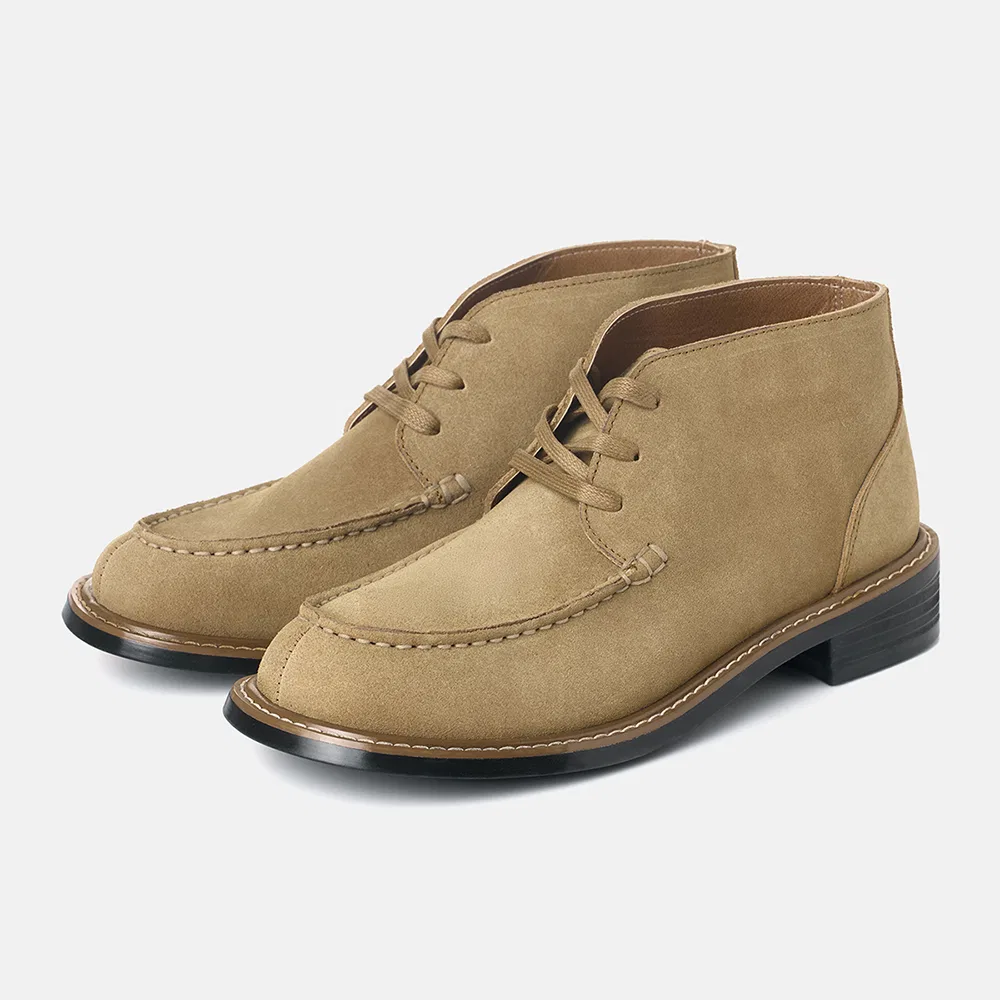 Мужские замшевые ботинки Moa Mok Toe Field 4 см бежевые от Customade — фото 2