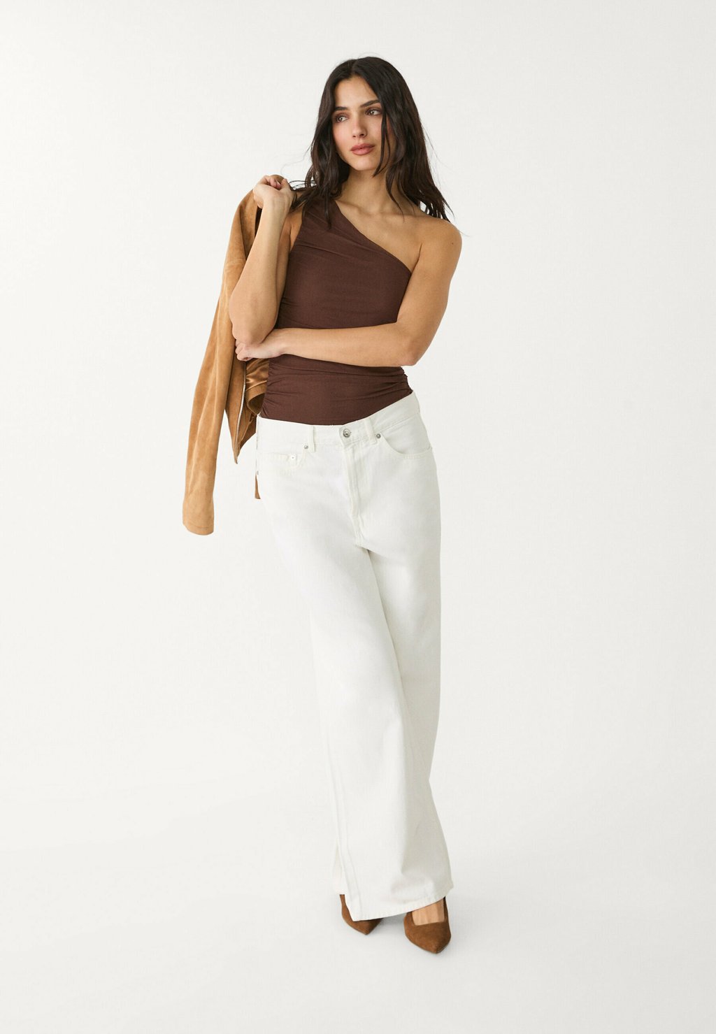 

Топ DRAPED BODYSUIT - Blouse Stradivarius, темно-коричневый