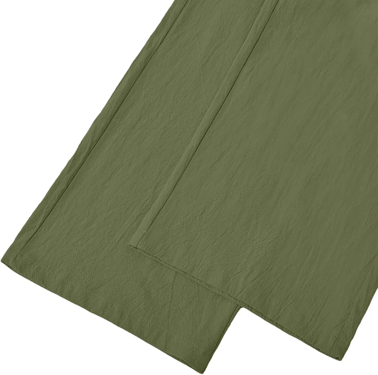 Брюки мужские из льна с эластичным поясом, Army Green — фото 4