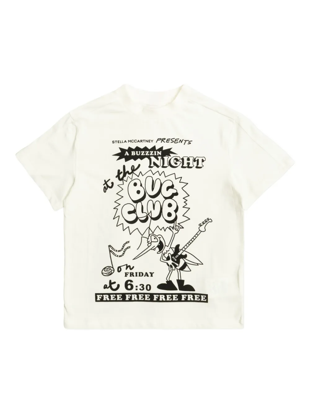 

Футболка с принтом и круглым вырезом Stella Mccartney Kids, белый