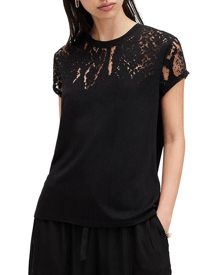 

ALLSAINTS Футболка Anna со змеиным рисунком, черный
