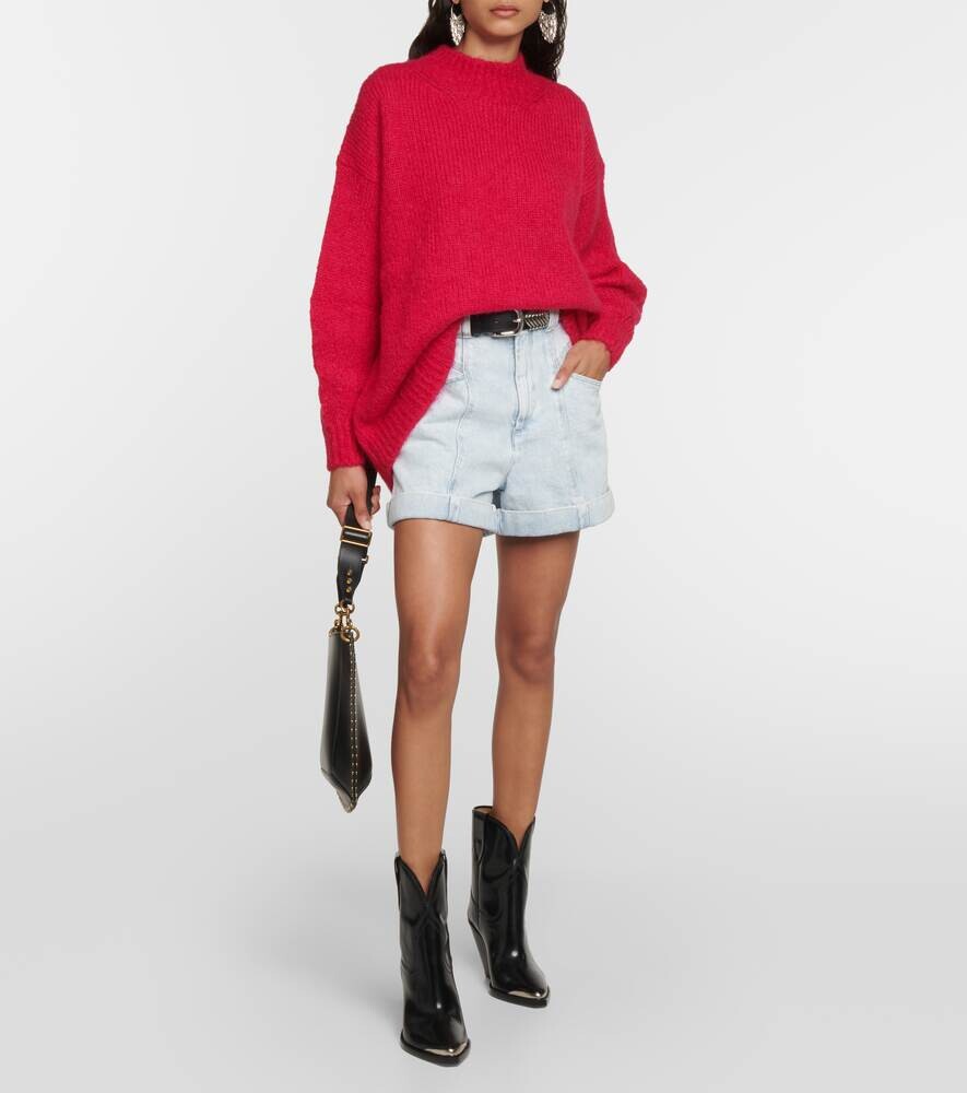 Свитер Idol с воротником из смесового мохера ISABEL MARANT, розовый — фото 2