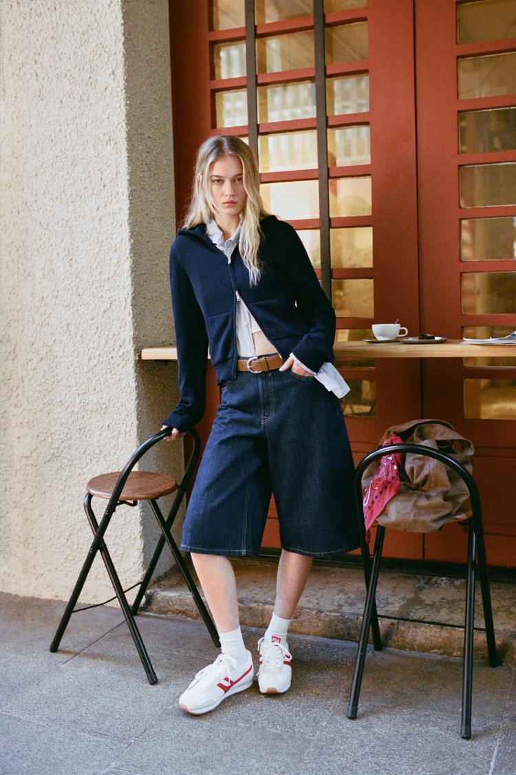 

Кардиган с капюшоном на молнии Pull And Bear, синий