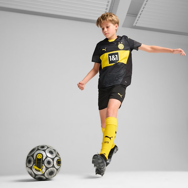 Футболка для больших детей Borussia Dortmund 24/25 Replica Away Puma, черный — фото 3