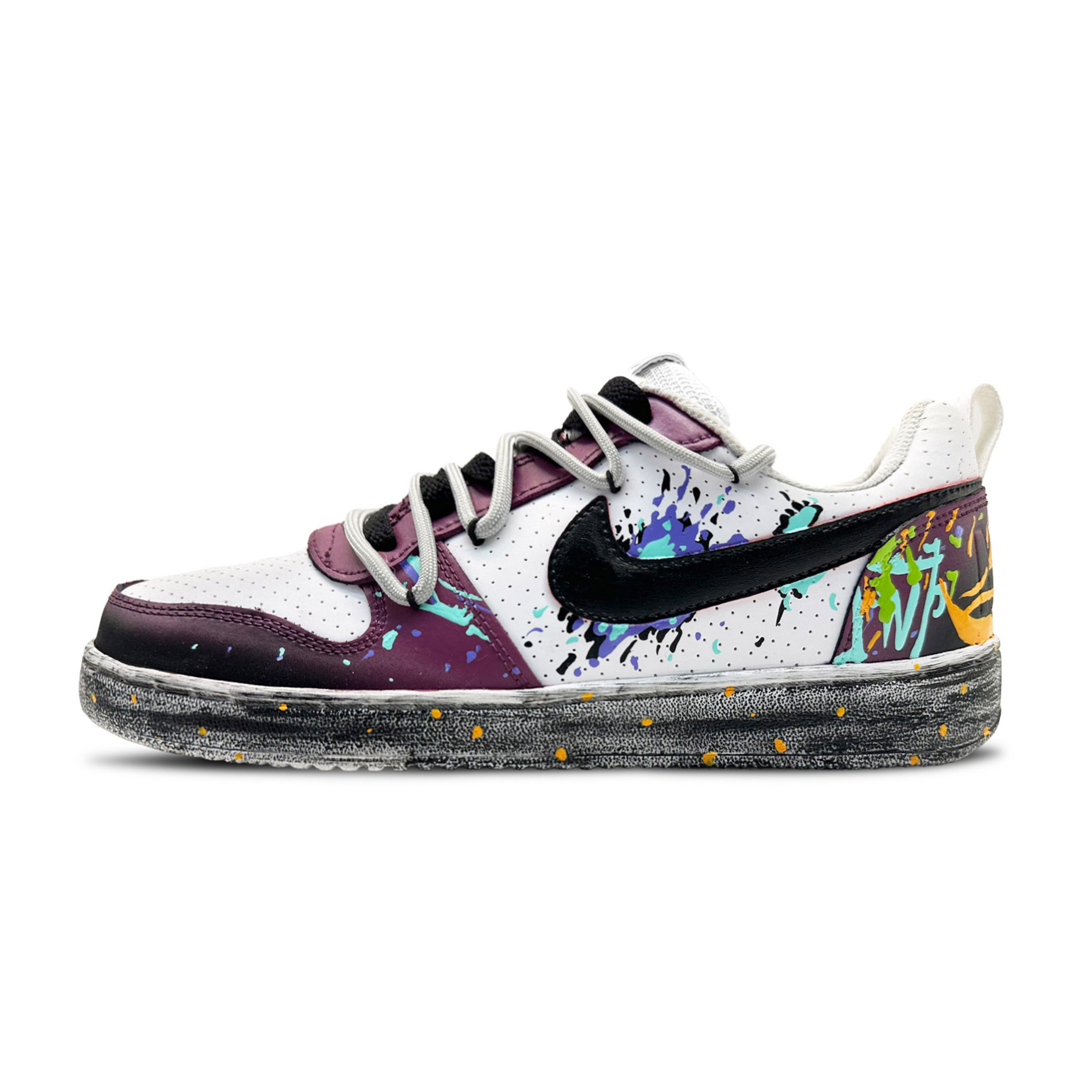 

Nike Износостойкие низкие кроссовки для скейтбординга Court Borough Color Artist, мужские, черные, фиолетовые