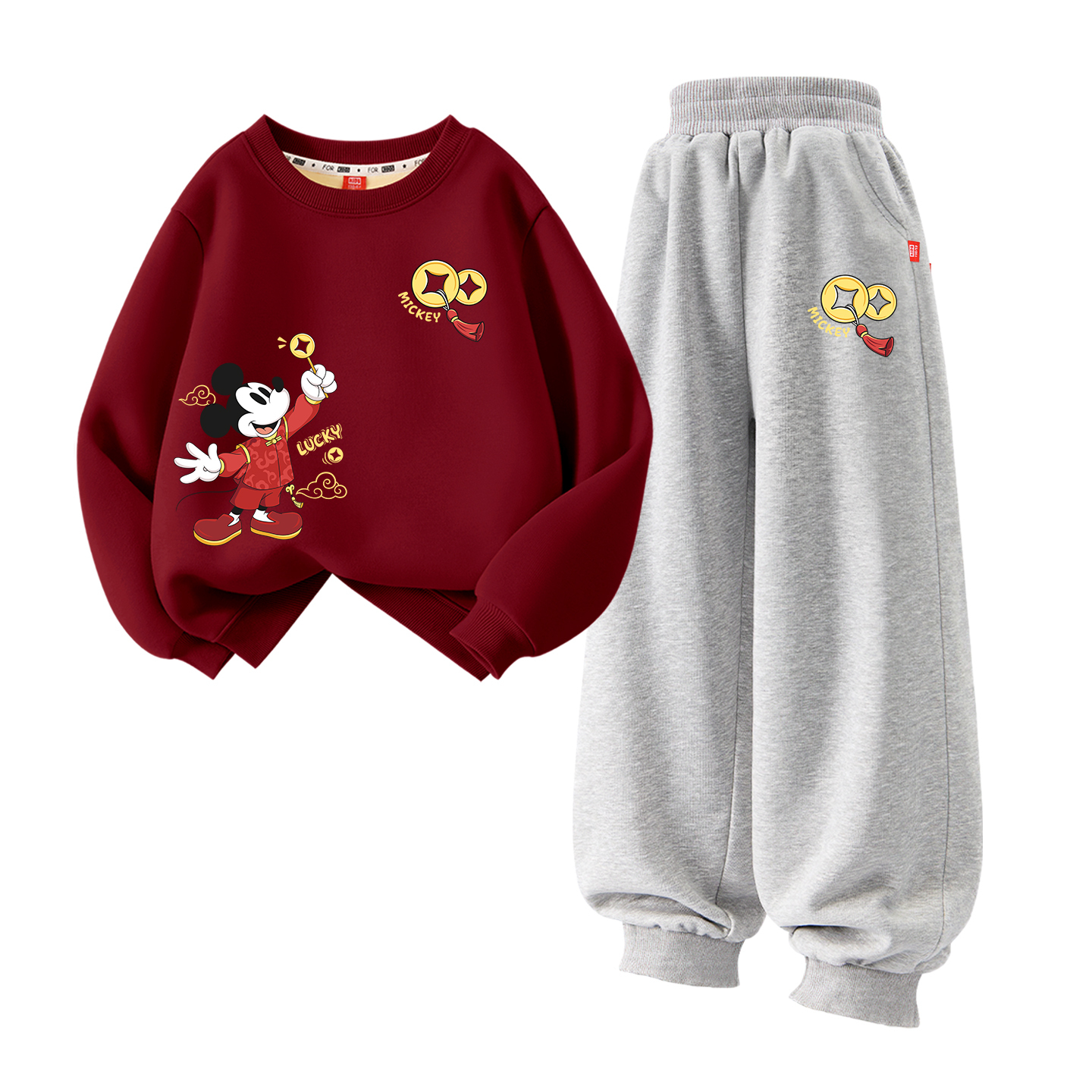 

Детская повседневная спортивная одежда Disney, [thickened and fleece-lined]wealthy wonder k бордовый+wealthy wonder k серый