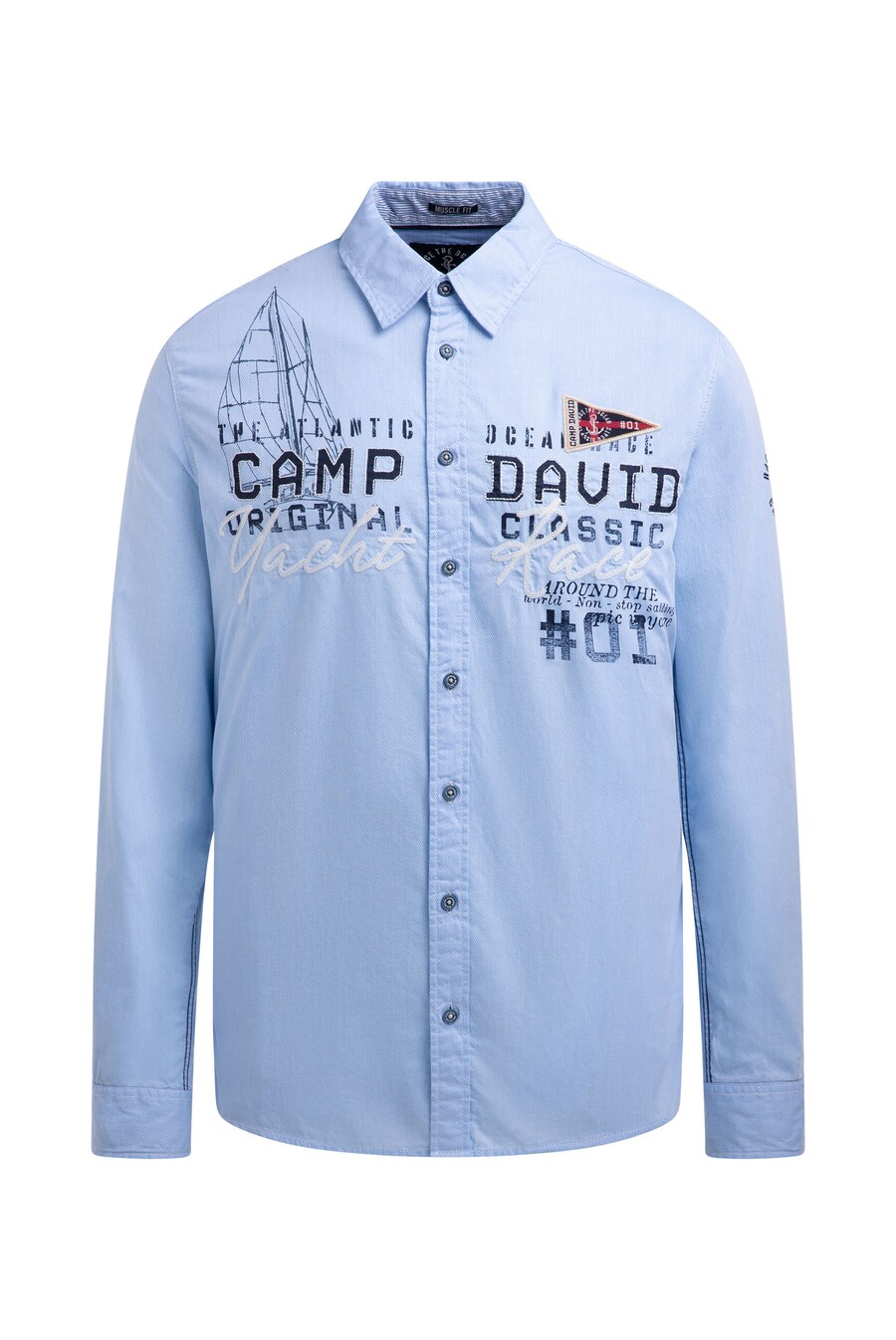 

Рубашка Slim Fit на пуговицах CAMP DAVID, светло-голубой