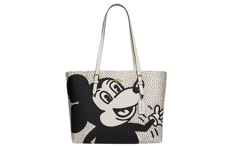 

COACH Сумка-шоппер Disney X Keith Haring Mollie кожаная, белая