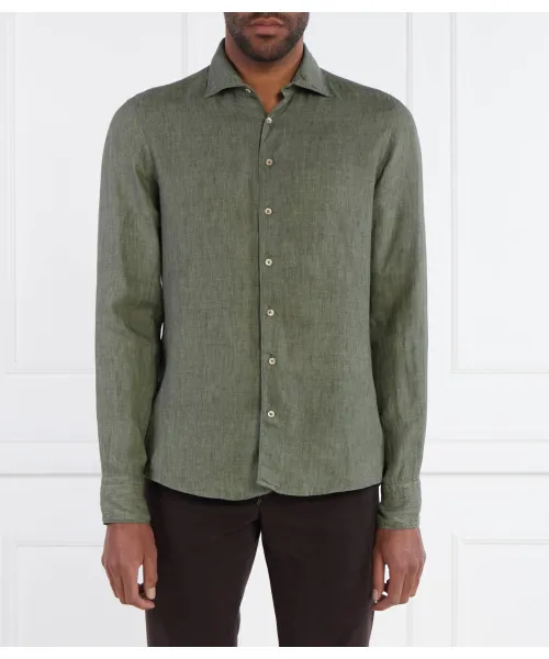 

Льняная рубашка Slim fit Stenströms, зеленый