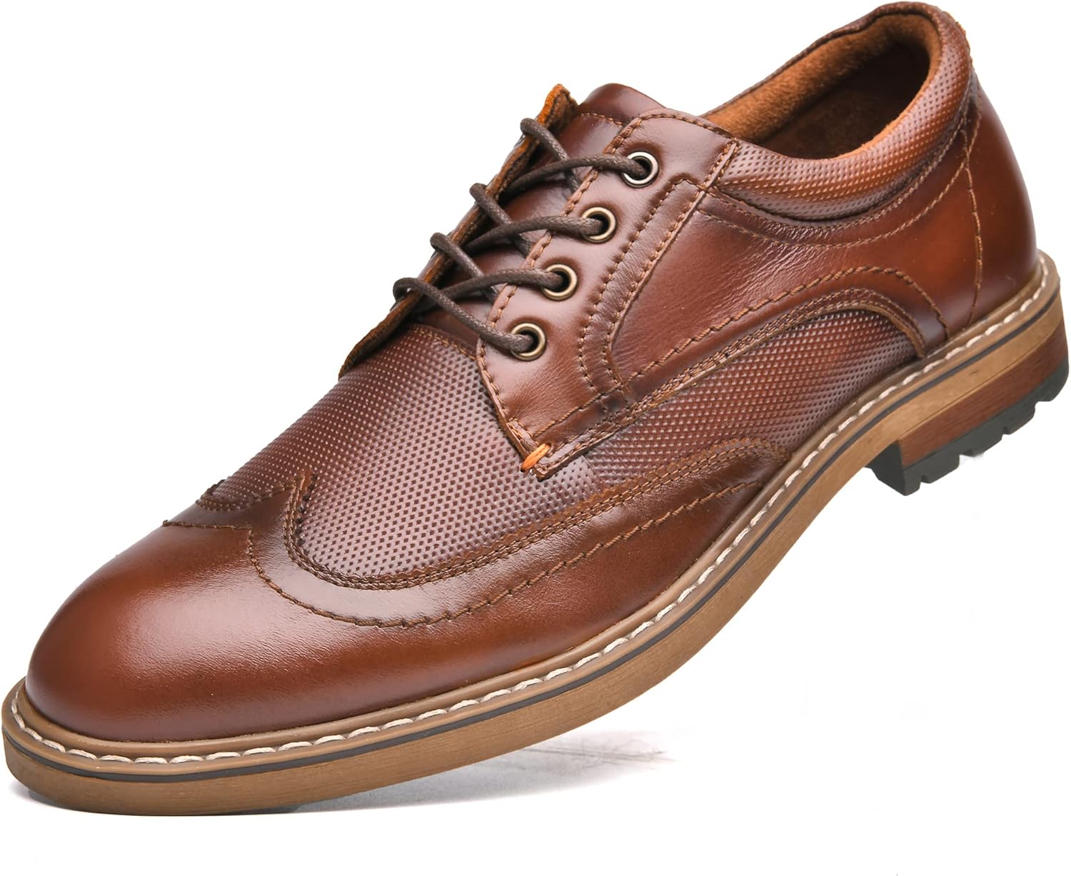 

Мужские классические туфли, кожаные оксфорды с закрытой шнуровкой и простым носком Arkbird, Brownish(588)