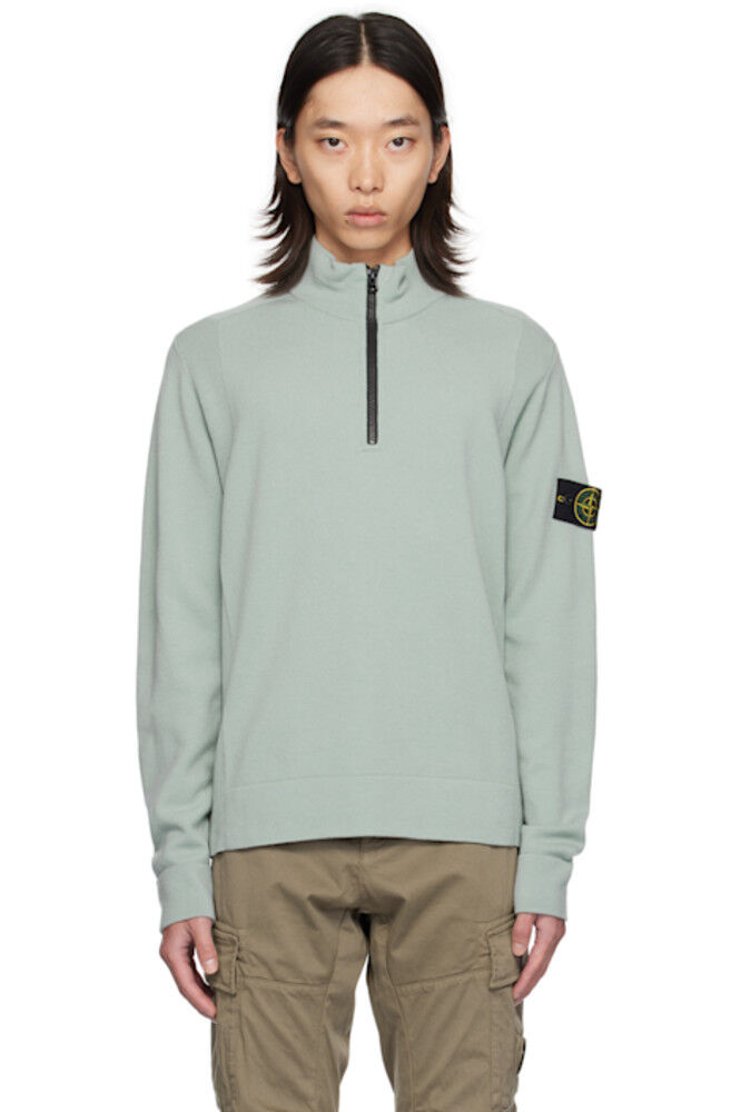 

Синий свитер с полумолнией Stone Island