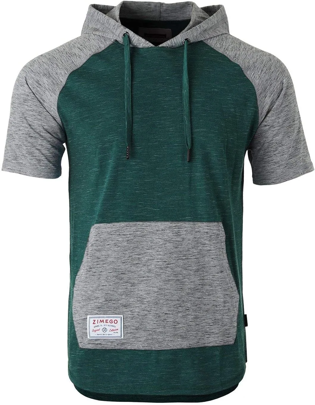 

ZIMEGO мужская худи с коротким рукавом - цветной блок