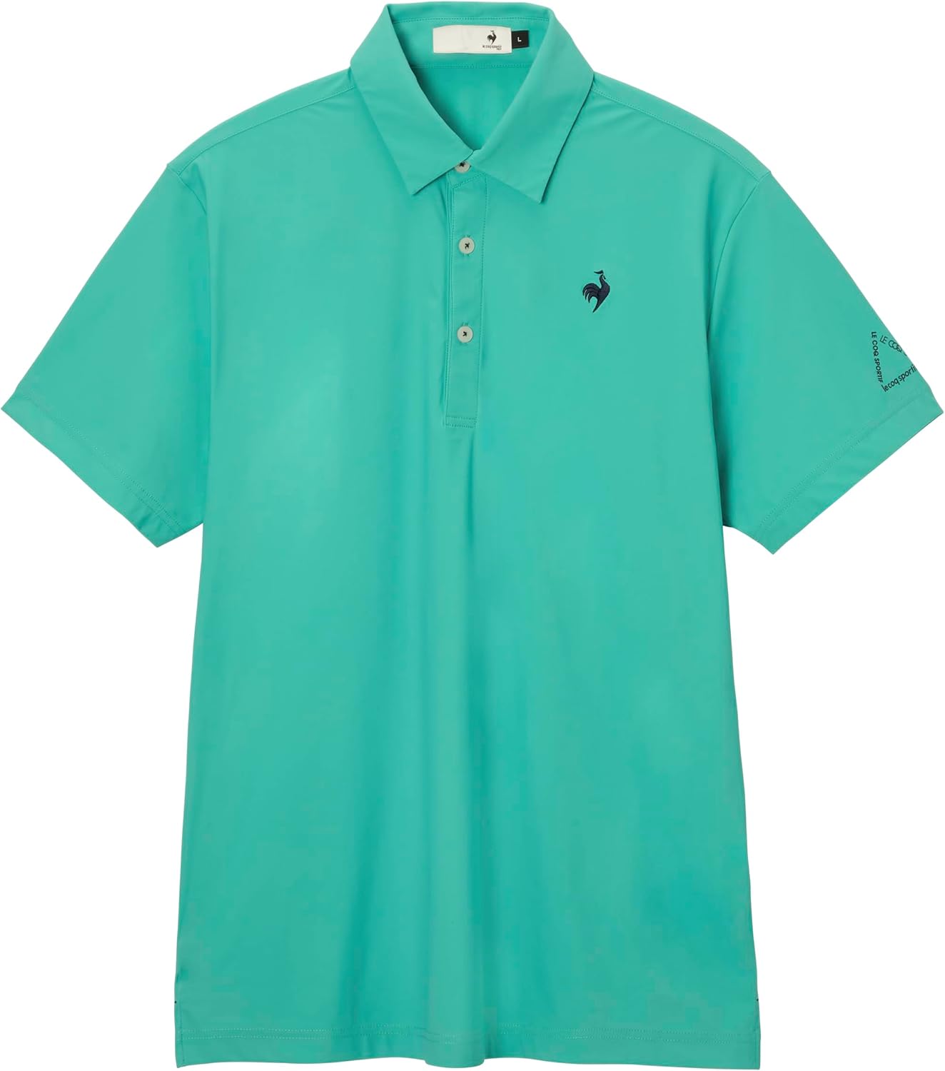 

Мужская рубашка с коротким рукавом Coq Sportif LG5FHS12M, воротник, приталенный воротник, эластичный нейлон, приятная на ощупь, впитывает пот, быстро сохнет, для гольфа Le Coq Sportif, зеленый