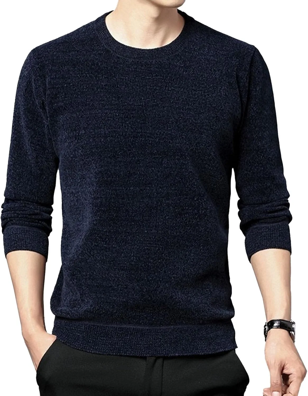 

Свитер мужской Casual Knitted Crewneck Pullover мягкий легкий с длинным рукавом