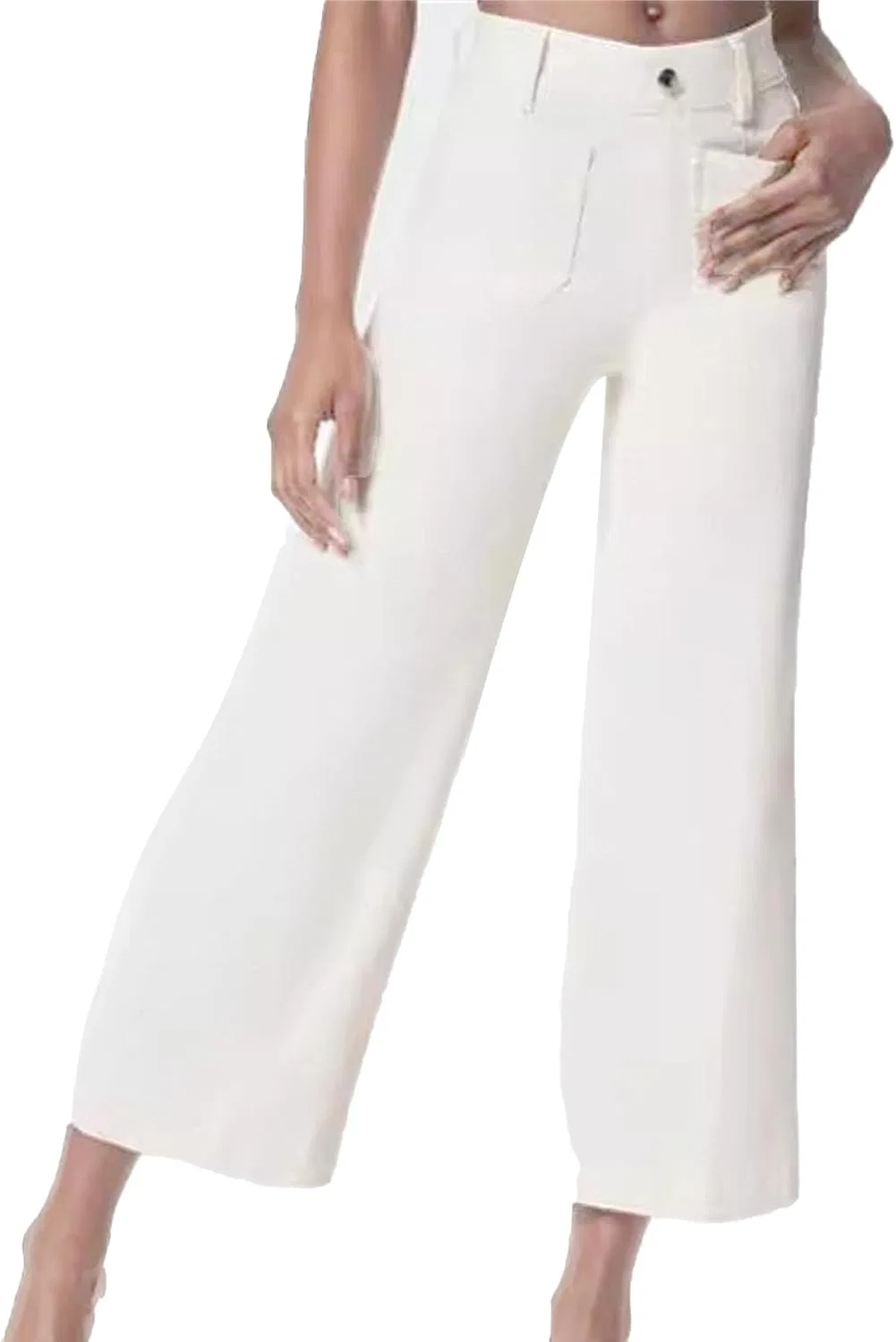 Джинсы свободные, высокая посадка, White