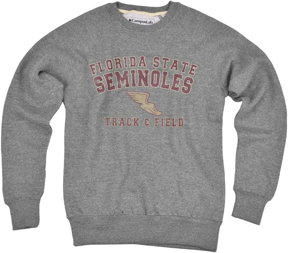 

Campus Lab Florida State University Distressed Track And Field Unisex Adult Slim Fit Crewneck Sweatshirt