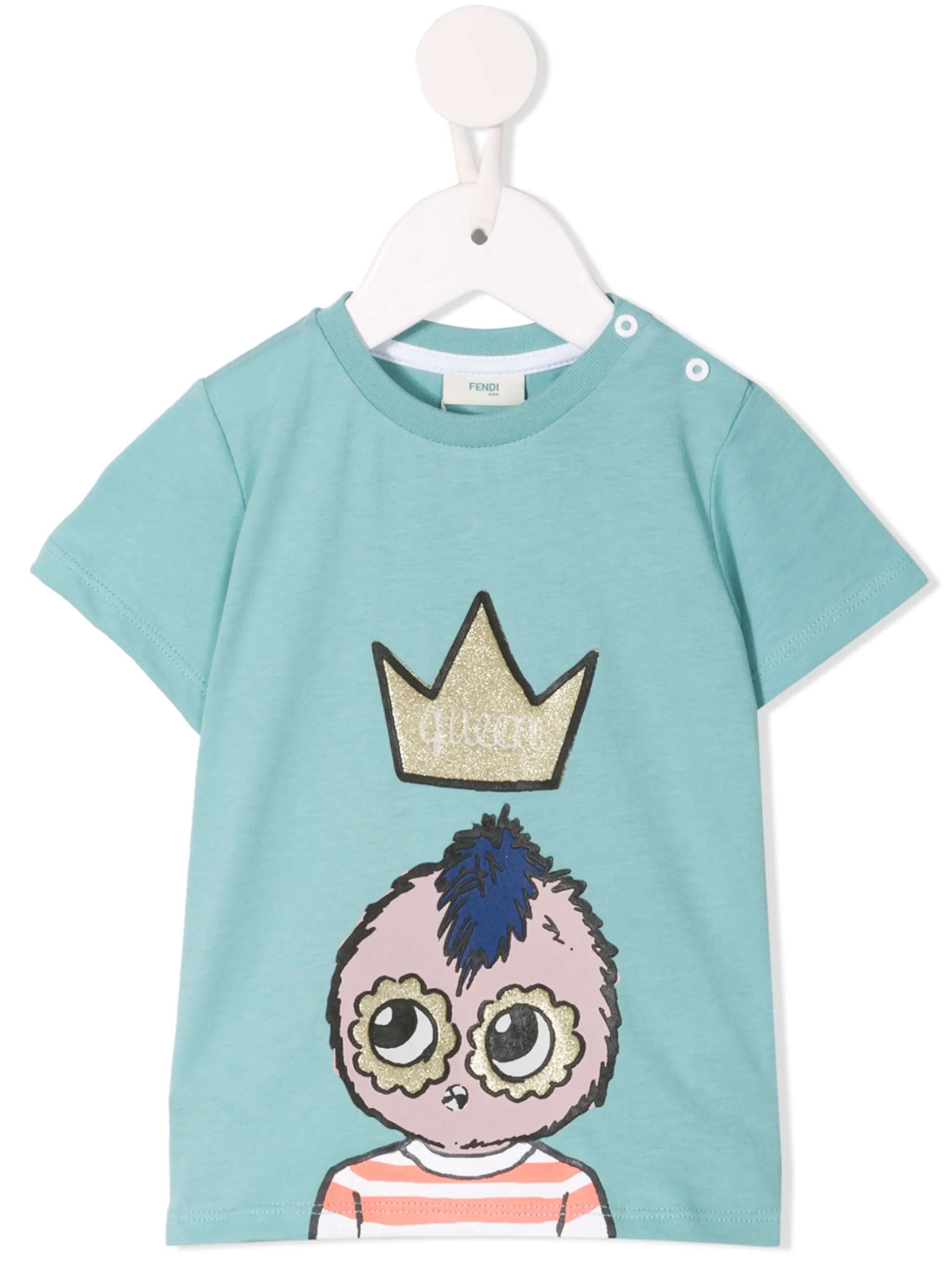 

Футболка с принтом Fendi Kids, синий