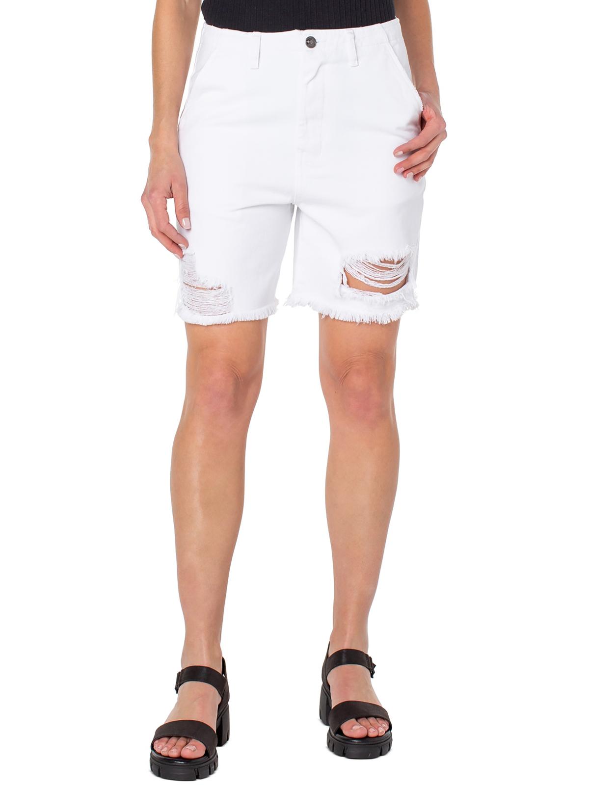 

Женские шорты миди с бахромой по низу Earnest Sewn, цвет bright white