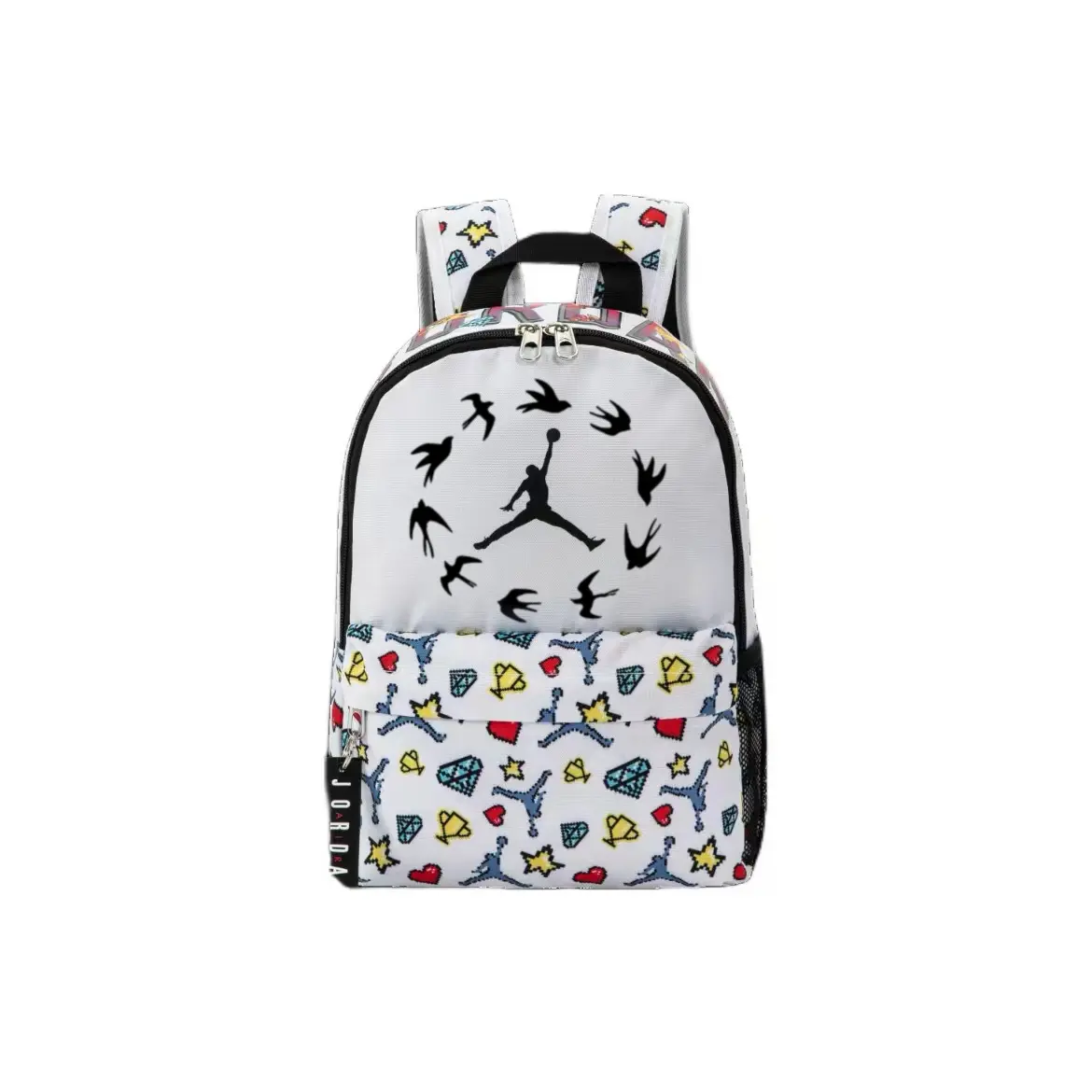 

Jordan Полиэстеровый рюкзак обычный унисекс белый, Flying Bird Print