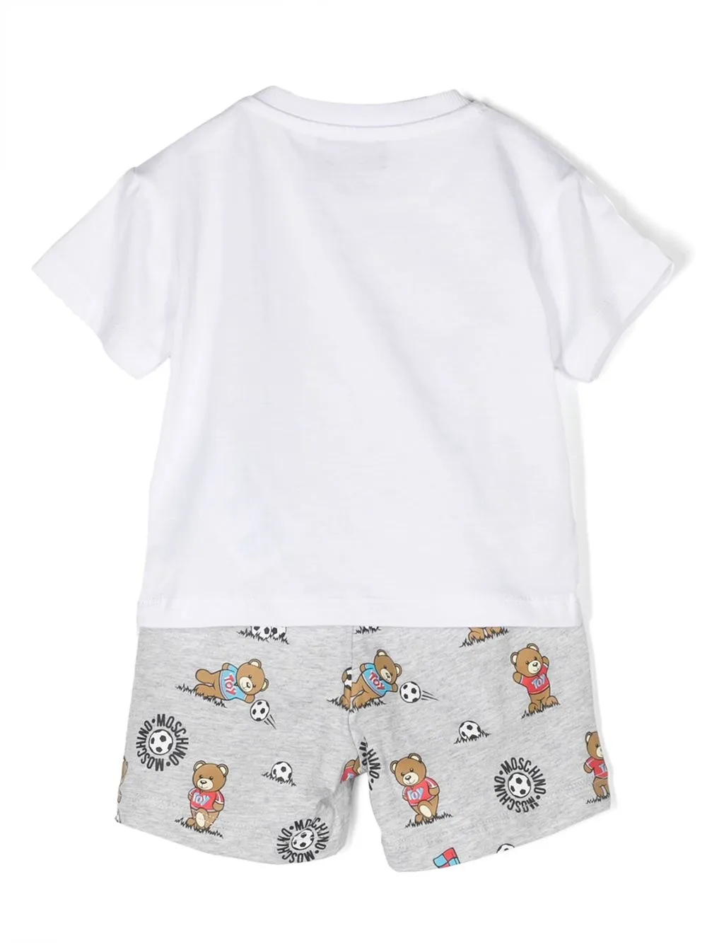 Комплект из футболки и шортов с принтом Teddy Bear Moschino Kids, белый — фото 2
