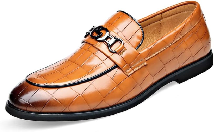 

Мужские кожаные туфли повседневные комфортные лоферы модные классические деловые туфли с противоскользящей подошвой дышащие обувь Asifn, коричневый