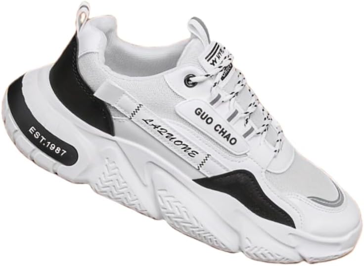 

Мужские стильные однотонные спортивные кроссовки на толстой подошве, удобные, нескользящие, повседневные баскетбольные кроссовки на шнуровке, подходящие для активного отдыха на открытом воздухе Hoalox, черный