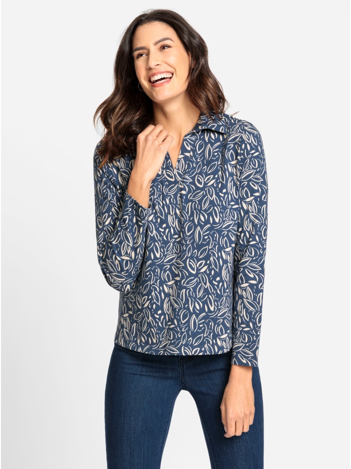 

Рубашка с длинными рукавами темно-синего и песочного цвета WITT WEIDEN