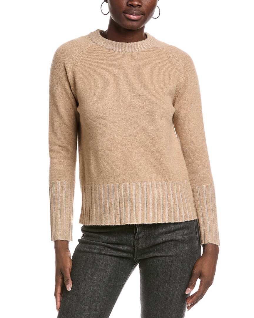 

Форте Кашемир Свитер с плетеным рубчиком Forte Cashmere, коричневый