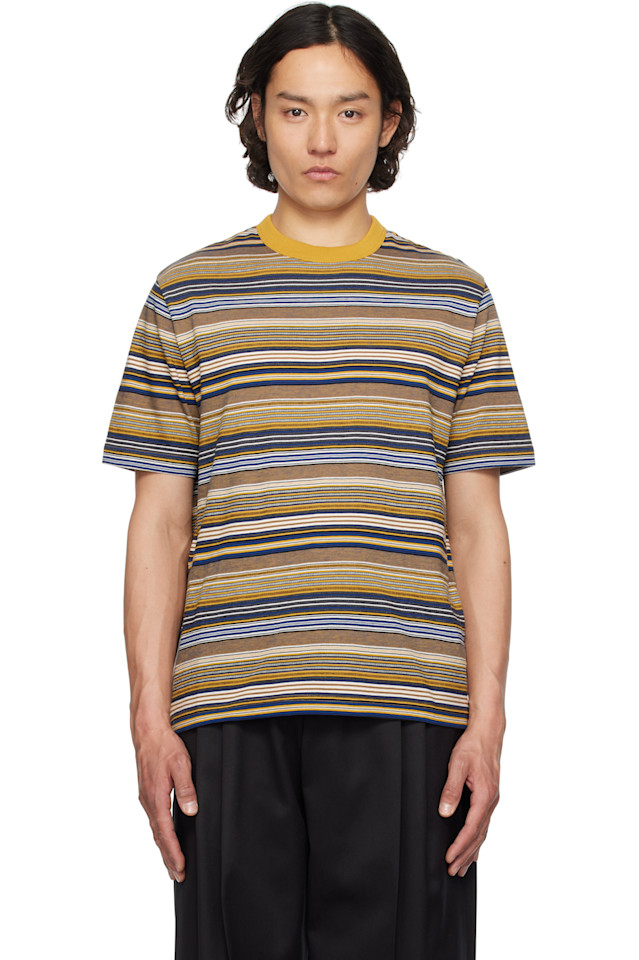 

Полосатая хлопковая футболка Ps By Paul Smith, коричневый