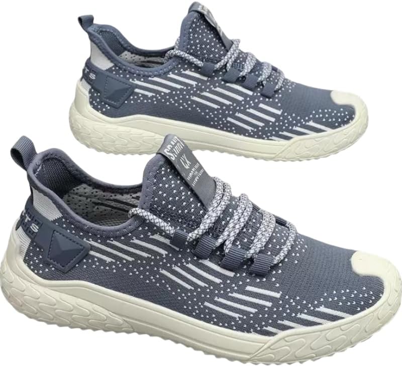 

Мужские спортивные кроссовки - дышащий верх из сетки, темно-синий и белый дизайн, удобная подошва, подходят для повседневной носки, категория повседневной обуви Hoalox