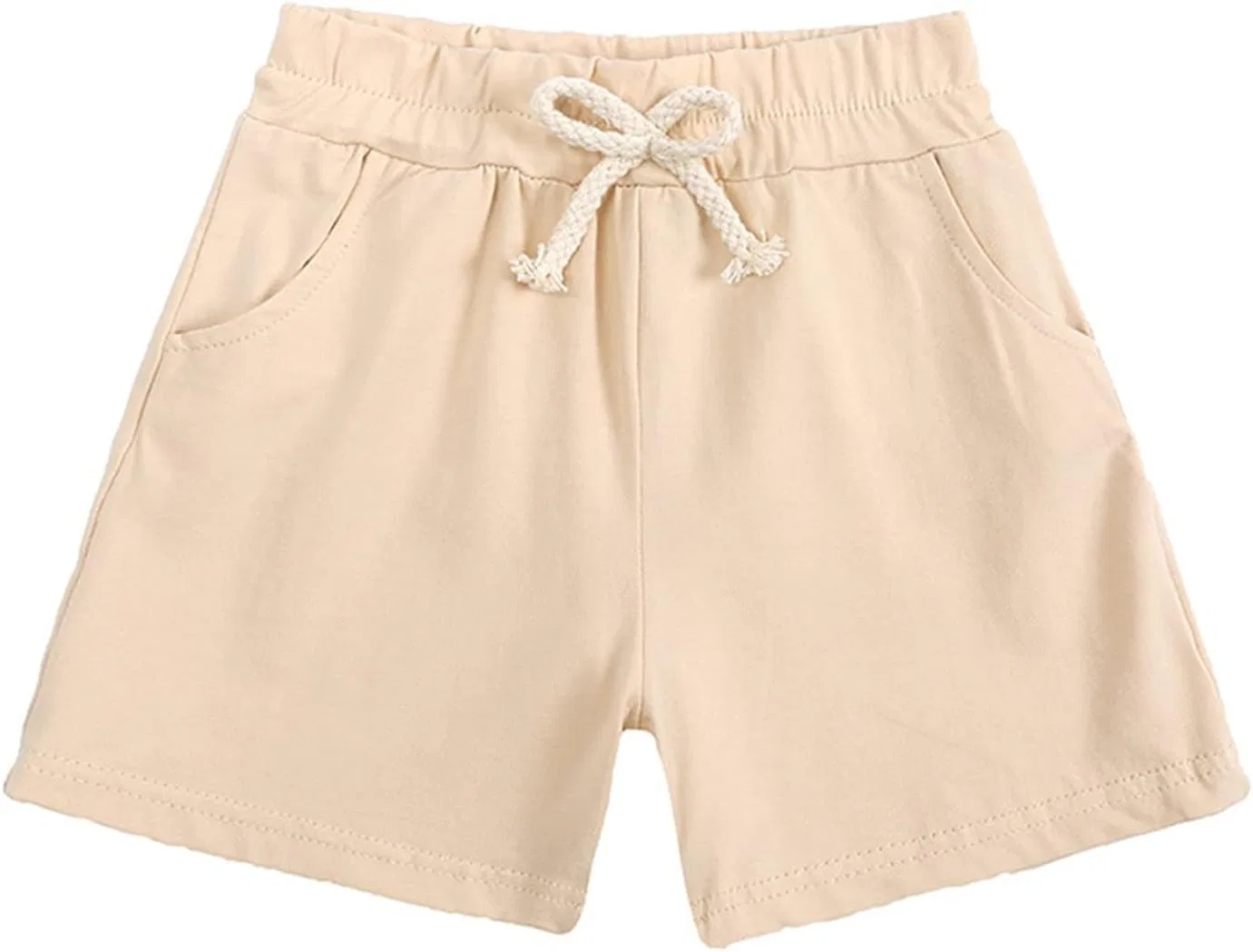 Детские шорты из мягкого хлопка, на завязке, бренд Generic, цвет Beige