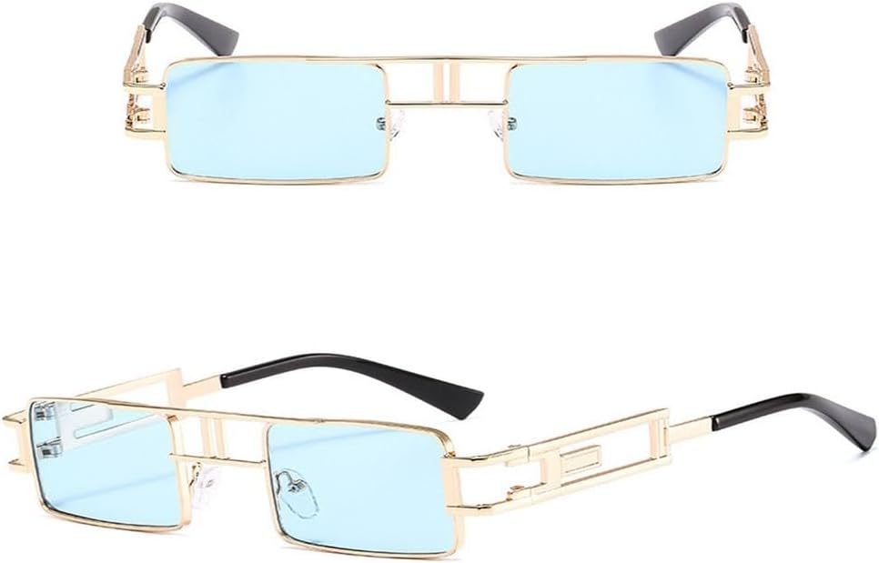 

Солнцезащитные очки в стиле ретро-панк прямоугольной формы для женщин, модные, с ажурной металлической оправой, в стиле стимпанк, для мужчин, зеркальные, с защитой от УФ-излучения UV400 TYUVIVO, Tyj178-4